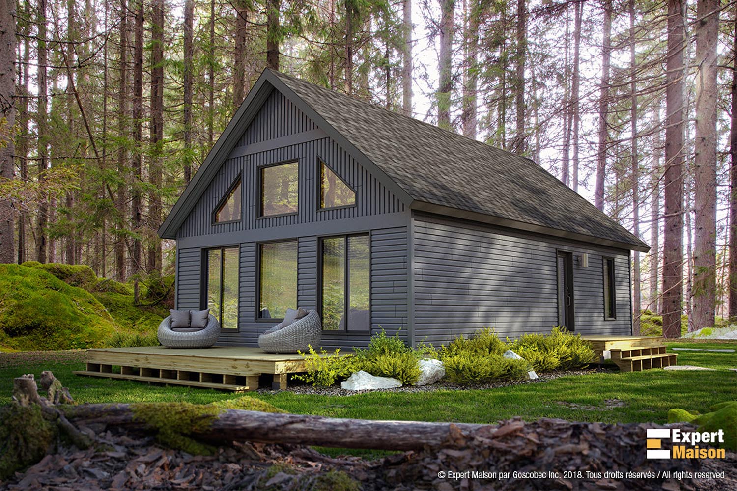 Chalet usiné : 820 version 20' x 36'