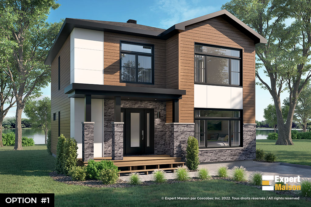 Maison usinée à étage : Cottage contemporain : CITA (809) - option1