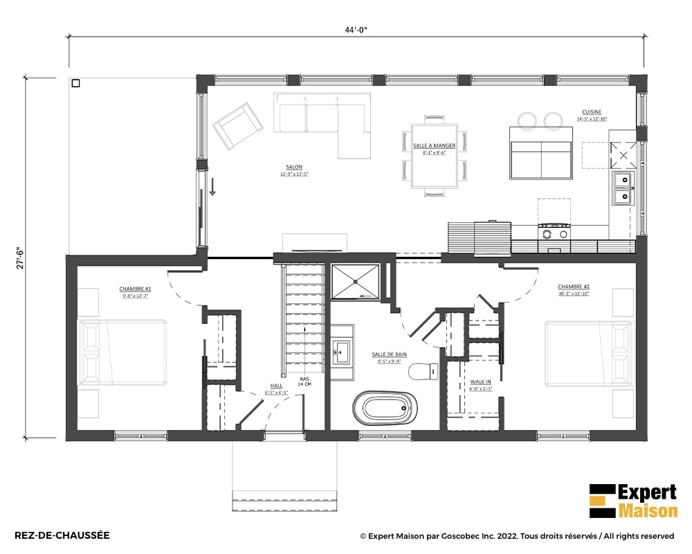 Maison plain-pied préfabriquée (Modèle Maison usinée plain-pied ...